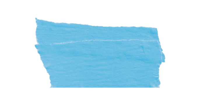 Light blue masking tape, plastic scotch, on a transparent background.