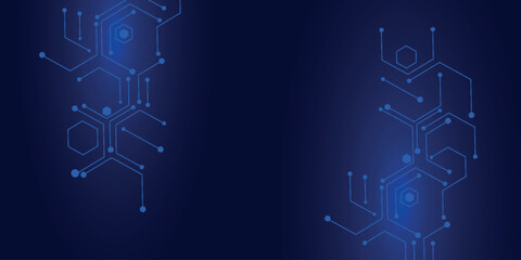 Abstract background with a modern and futuristic digital technology concept. Background design with glowing lines and dots. Vector illustration VOL. 2