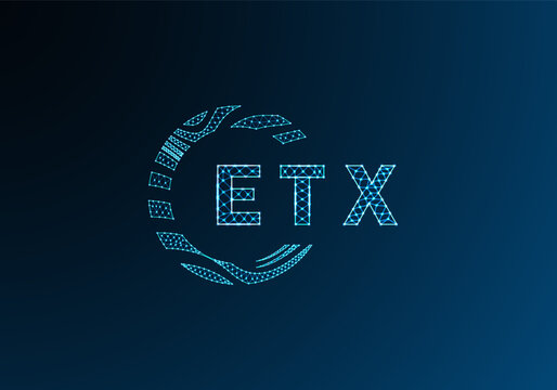 ETX low poly letter logo vector design. ETX lower poly logo design. ETX unique low poly logo design.