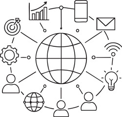 Black Vector Business Startup Innovation Icons 