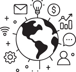 Black Vector Business Startup Innovation Icons 