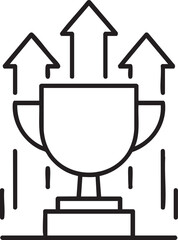 trophy cup icon on white background