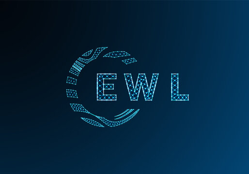 EWL low poly letter logo vector design. EWL lower poly logo design. EWL unique low poly logo design.