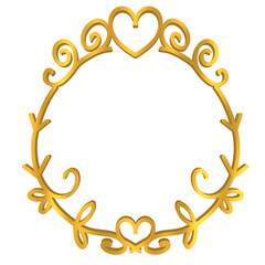 Gold mirror frame with heart