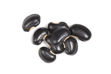 Close-up of black beans isolated on white background. Perfect for organic food, healthy eating, protein, and vegetarian concepts. High-quality macro photo for cooking, farming, and nutrition design.
