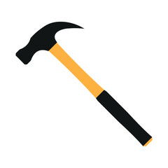 yellow and black hammer clipart vector design isolated on white background
