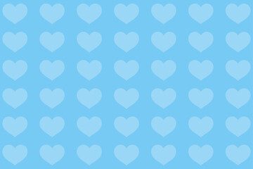 シンプルなハート柄の背景イラスト（ブルー）