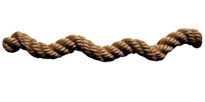 Thick Twisted Natural Fiber Rope on White