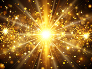 Naklejka premium Abstract light background. Magic light with gold burst