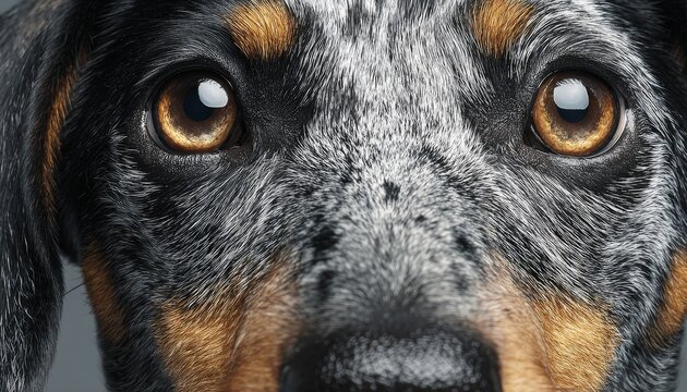 Charming Close-Up Portrait of a Dachshund with Soulful Eyes on a Soft Gray Background for Pet Lovers