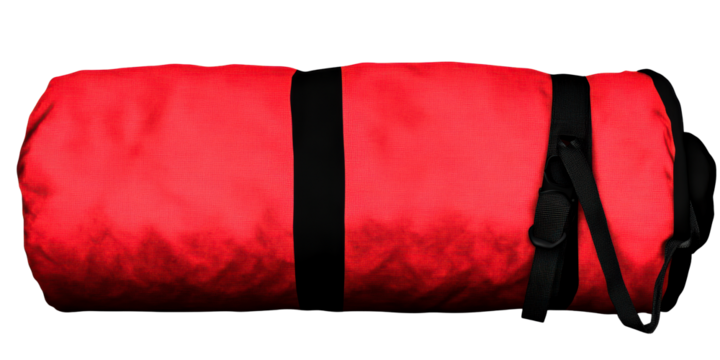 Red Duffle Bag With Black Straps