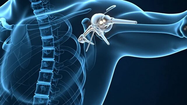 Shoulder Replacement Animated Visual Medical Surgery Anatomy Health Bone Healthcare Implant Joint Skeleton Prosthetic