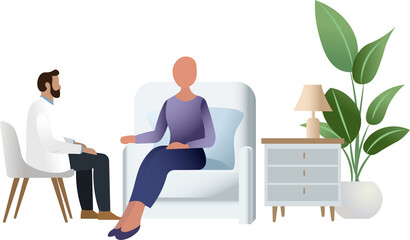 Fototapeta premium Doctor discussing with patient in therapy session
