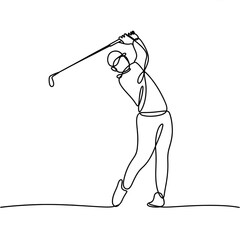 illustration of a man playing golf