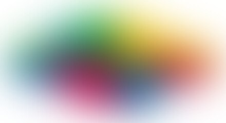 A complex, highly blurred abstract background featuring a soft gradient of vibrant colors, including green, yellow, pink, and blue, creating a fluid, energetic backdrop.
