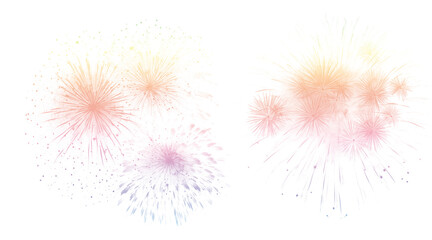 Vibrant abstract paint splatters and powder bursts in gradient colors