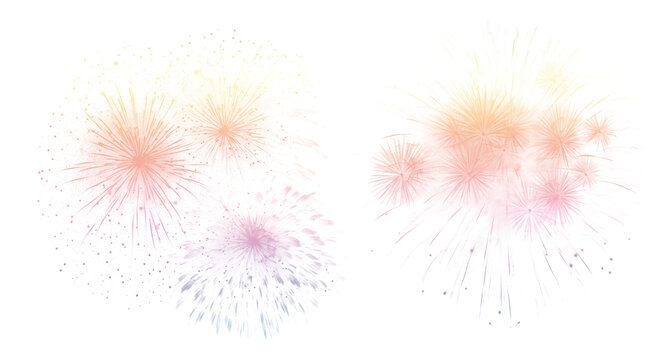 Vibrant abstract paint splatters and powder bursts in gradient colors