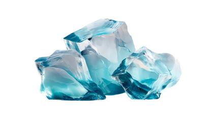 Obraz premium Three abstract cyan glass shards with texture and light