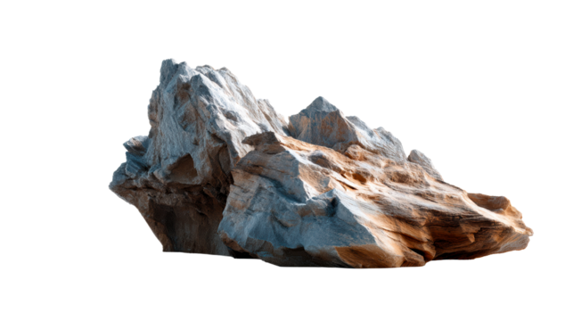 Jagged Stone Formation With Weathered Texture and Sunlight