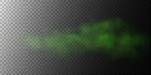 Fototapeta premium Green fog or smog, transparent cloudiness, vector illustration