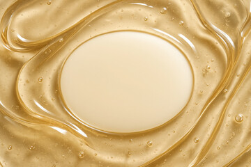 Liquid gel with soft texture and smooth appearance showcasing light reflections in a clean setting