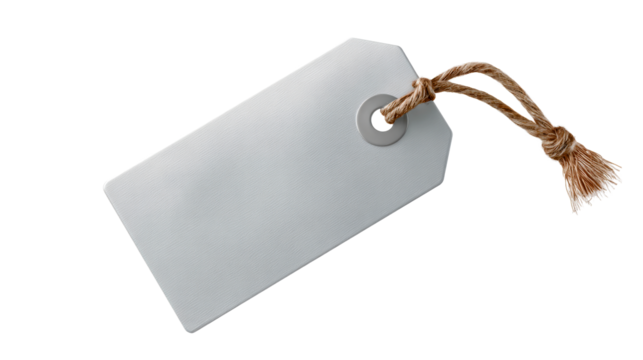 Blank Textured Gray Paper Label with Twine