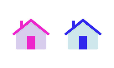 Colorful Modern Home Icon PNG - Transparent Flat Minimal Style for Real Estate Branding, Digital Interface, Creative UI Design