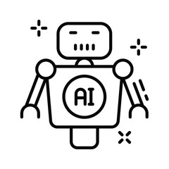 AI robot assistant icon denoting smart automation and virtual support.