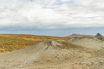 Gobustan. Azerbaijan. The famous mud volcanoes in Azerbaijan.