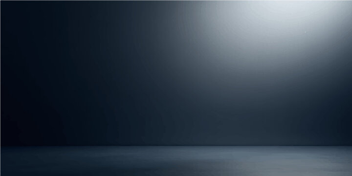 Dark, empty metallic room with a textured grey floor and a single spotlight on the steel wall backdrop