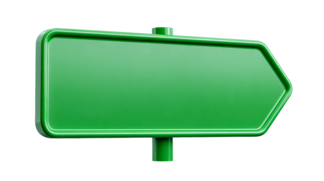 Green Directional Signpost on White Background