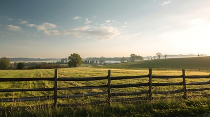 Fototapeta premium landscape with fence