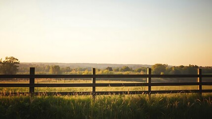 Fototapeta premium countryside farm with wooden fence