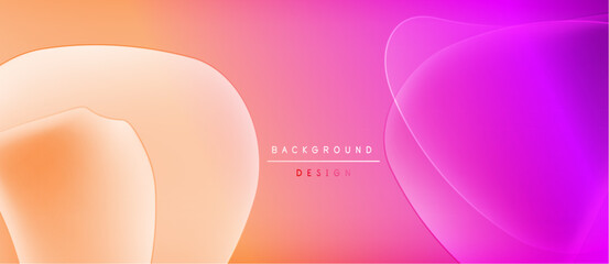 Abstract fluid shapes blend orange, pink hues. Gradient background suggests modern design elements. Text reads background design.