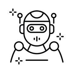 AI robot assistant icon denoting smart automation and virtual support.