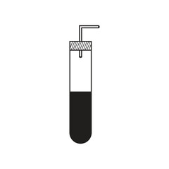 Lab flasks test icon, flask vector icon, chemistry laboratory black outline and filled version,  laboratory chemical glassware equipment. on white background.
