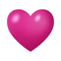 Fuchsia heart. Valentine's Day. Vector design of a red 3D heart for a poster, card, banner, or flyer. Isolated.