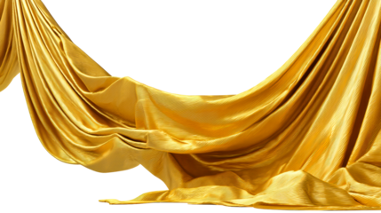 Flowing golden pleated fabric with linear texture