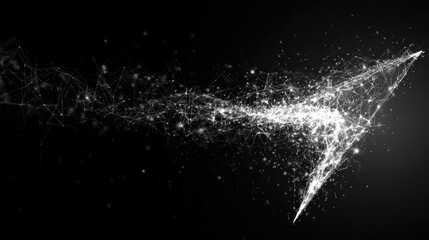 Lighting bolt form lines, triangles and particle style design. Illustration vector.