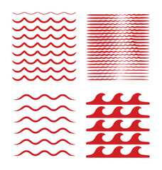 Red Wave Patterns and Lines A Collection of Abstract Designs