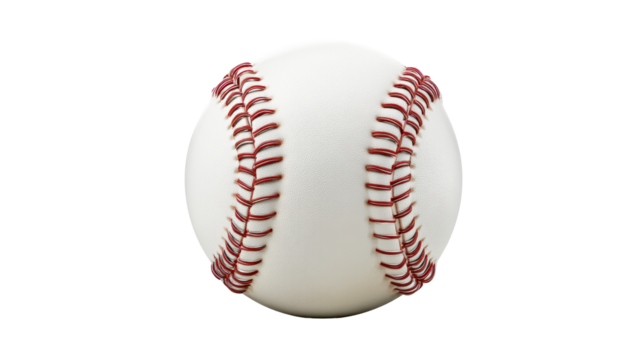 White Baseball with Red Stitching Close-Up
