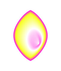Isolated Gradient Shape. Holographic Blob For Collage Or Sticker. Abstract Element on Transparent Background. Cutout. Bright Rainbow Colors. Pink And Yellow Gradient Shape.