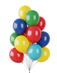 A vibrant bunch of colorful balloons, perfect for celebrations, parties, and festive occasions.