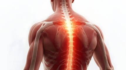 3D medical anatomical human body model showing rheumatism pain areas