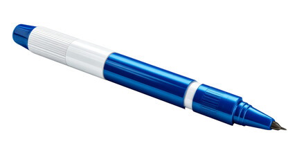 Blue Ink Pen with White Grip Section