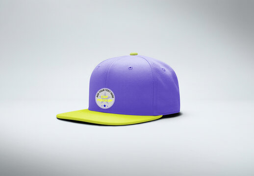 Editable Two Tone Snapback Baseball Cap Mockup