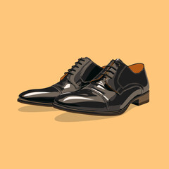 Vector illustration of a pair of shiny dress shoes