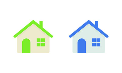 Colorful Green Blue Home Icon Transparent PNG - Flat Minimal Style for Real Estate, Web Design, Digital UI Projects
