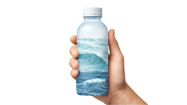 Eco-Friendly Hydration: Water Bottle with Ocean Waves