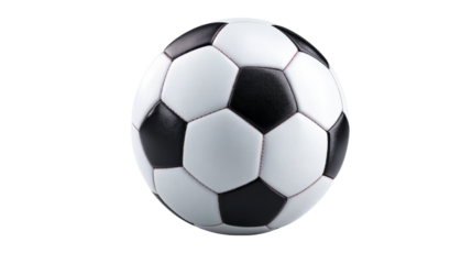 Classic soccer ball with black and white panels